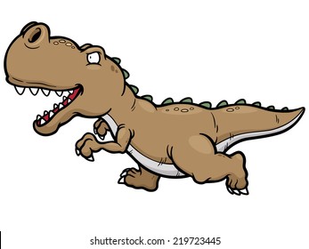 Vector illustration of cartoon dinosaur running