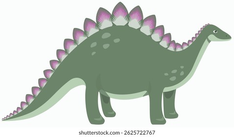 Vector illustration of a cartoon dinosaur stegosaurus, isolated on white background, cute children's toy, for print or holiday's postcard