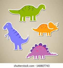 Vector Illustration of Cartoon Dinosaurs