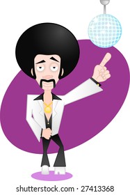 Vector illustration of cartoon disco fever