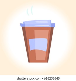 Vector illustration cartoon disposable coffee cup