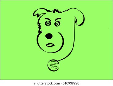 Vector illustration of cartoon dog 