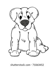Vector illustration of a cartoon dog