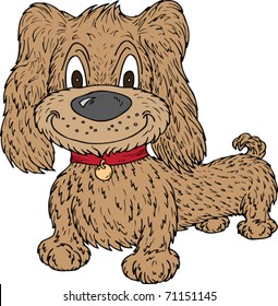 Vector illustration of a cartoon dog