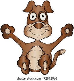 Vector illustration of a cartoon dog