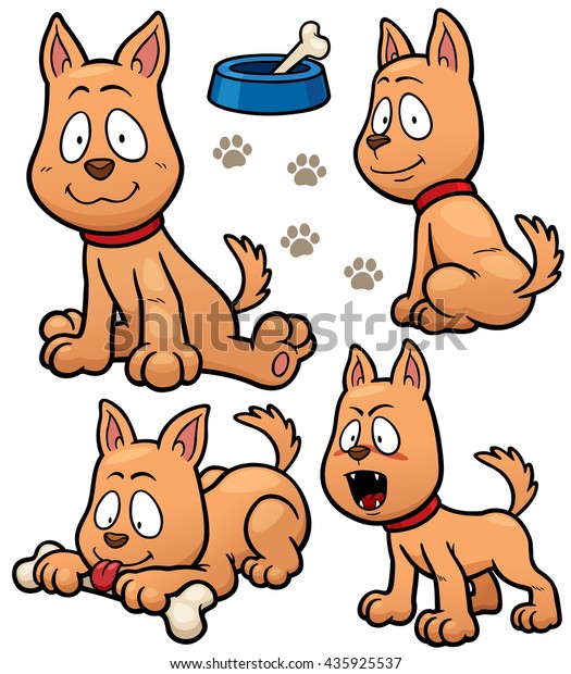 Cartoon Dogキャラクタセットのベクターイラスト のベクター画像素材 ロイヤリティフリー 435925537