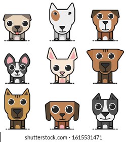 vector illustration of cartoon dog collection 1