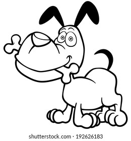 Vector illustration of Cartoon Dog - Coloring book