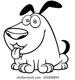 Vector Illustration Cartoon Dog Coloring Book Stock Vector (Royalty ...