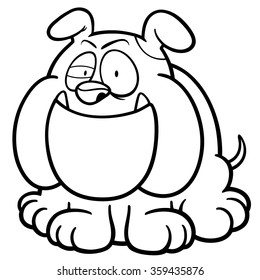 Vector illustration of Cartoon Dog - Coloring book