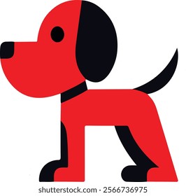 Vector illustration of cartoon dog icon design