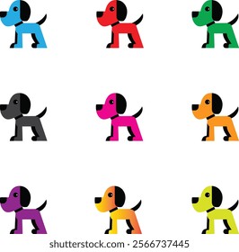 Vector illustration of cartoon dog icon Bundel, dog vector set