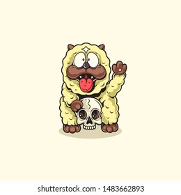 Vector illustration of cartoon dog, dog mascot, funny, cute animal poses vector isolated cartoon illustration, editable vector for t shirt and other use