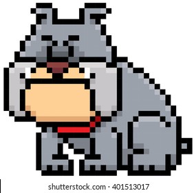 Vector illustration of cartoon Dog - Pixel design