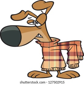 A Vector Illustration Of Cartoon Dog Wearing A Too Big Sweater