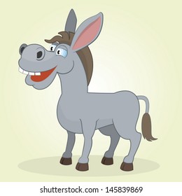 Vector Illustration of Cartoon Donkey