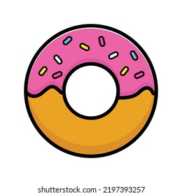 ilustración vectorial de la caricatura donut aislada en fondo blanco