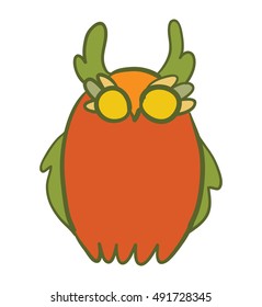 vector illustration with cartoon doodle cute owl