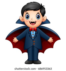 Vector illustration of Cartoon dracula kid