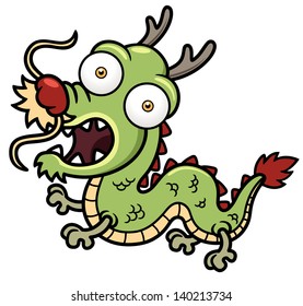 Vector illustration of Cartoon dragon