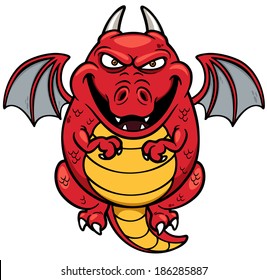 Vector illustration of Cartoon dragon