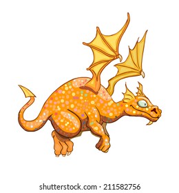 Vector illustration of cartoon dragon