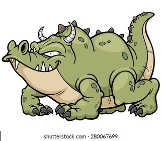 Vector illustration of Cartoon dragon
