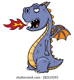 Vector illustration of Cartoon dragon