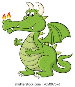 vector illustration of a cartoon dragon