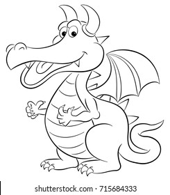 vector illustration of a cartoon dragon