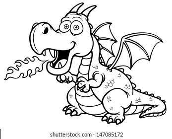 Dragon outline  Royalty Free Stock SVG Vector and Clip Art