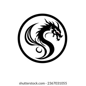 Vector illustration of cartoon dragon on white background
