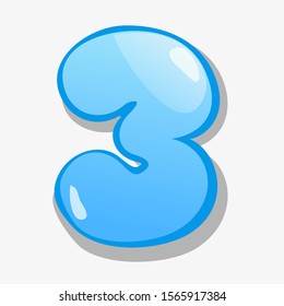 Vector illustration of cartoon drawn children`s numbers.