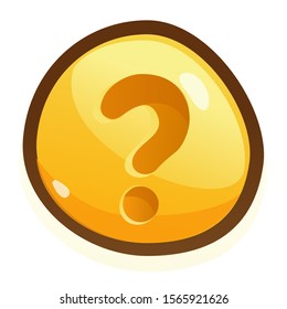 Vector illustration of cartoon drawn question mark button.