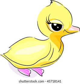 A vector illustration of a cartoon duck