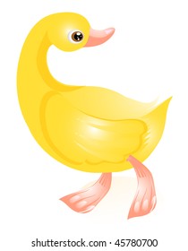 A vector illustration of a cartoon duck