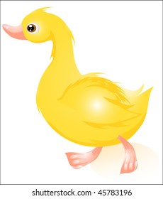 A vector illustration of a cartoon duck