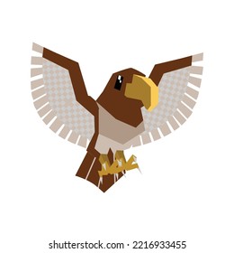 Ilustración vectorial del águila de dibujos animados - Diseño de píxeles
