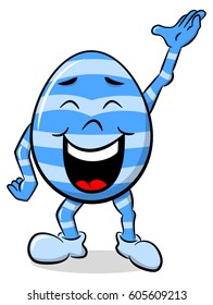 vector illustration of a cartoon easter egg with stripes