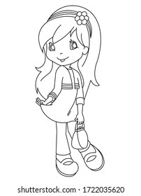 . vector illustration. For cartoon education, pre school education, kindergarten and kids and children. Coloring page and books, outline