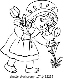 vector illustration. For cartoon education, pre school education, kindergarten and kids and children. Coloring page and books, outline
