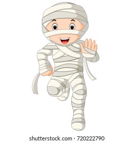 vector illustration of Cartoon Egyptian mummy