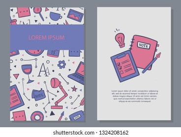 Vector illustration with cartoon elements.Copy writing concept. Printable brochure.Business vector template with place for your text.
