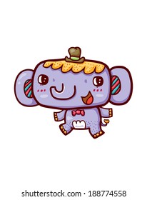 Vector illustration of Cartoon Elephant