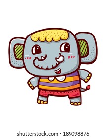 Vector illustration of Cartoon Elephant