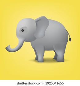 Vector illustration of cartoon elephant