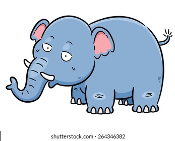 Vector illustration of Cartoon Elephant