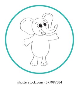 Vector illustration of cartoon elephant