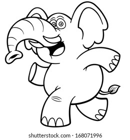 Vector illustration of Cartoon Elephant - Coloring book