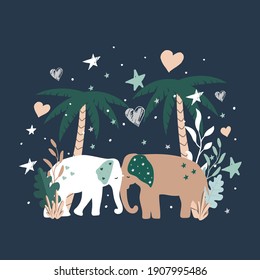 Vector illustration of Cartoon Elephants